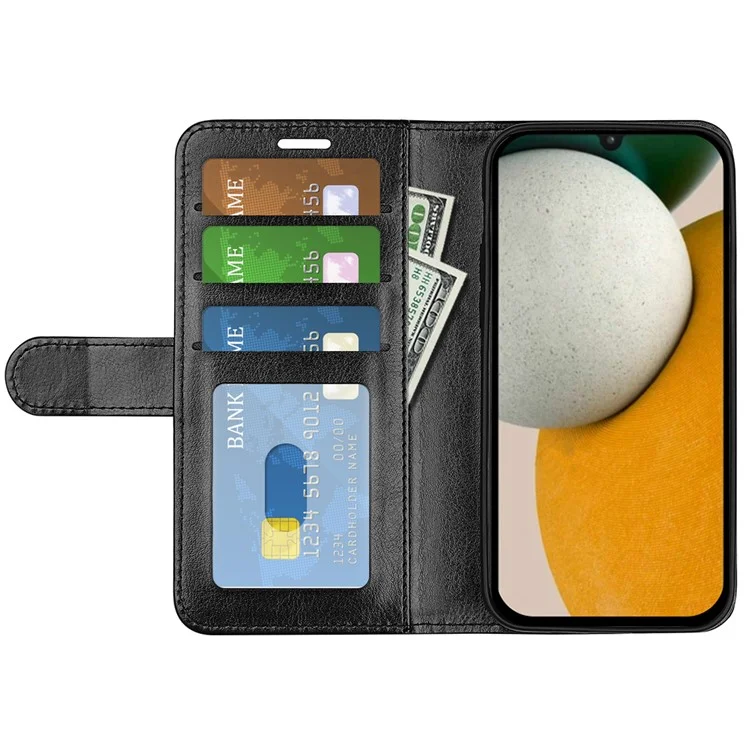 Per Samsung Galaxy A15 5G Case PU Leather Cover Magnetic Cell Phone Stand Wallet - Nero