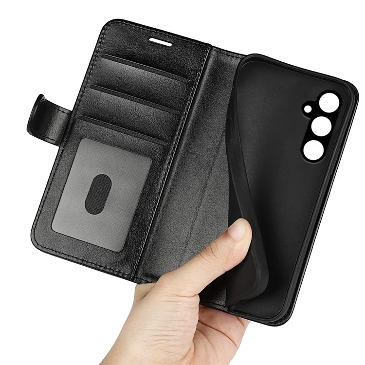 Per Samsung Galaxy A15 5G Case PU Leather Cover Magnetic Cell Phone Stand Wallet - Nero