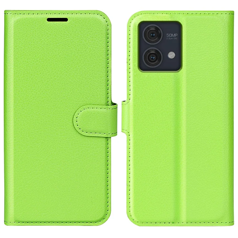 For Motorola Moto G84 5G Case Shockproof Leather Phone Shell Flip Stand Wallet Cover - Green