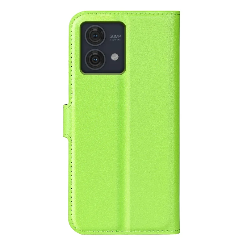 For Motorola Moto G84 5G Case Shockproof Leather Phone Shell Flip Stand Wallet Cover - Green