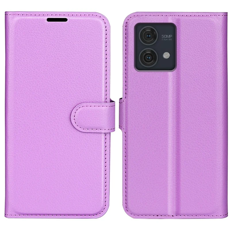 For Motorola Moto G84 5G Case Shockproof Leather Phone Shell Flip Stand Wallet Cover - Purple
