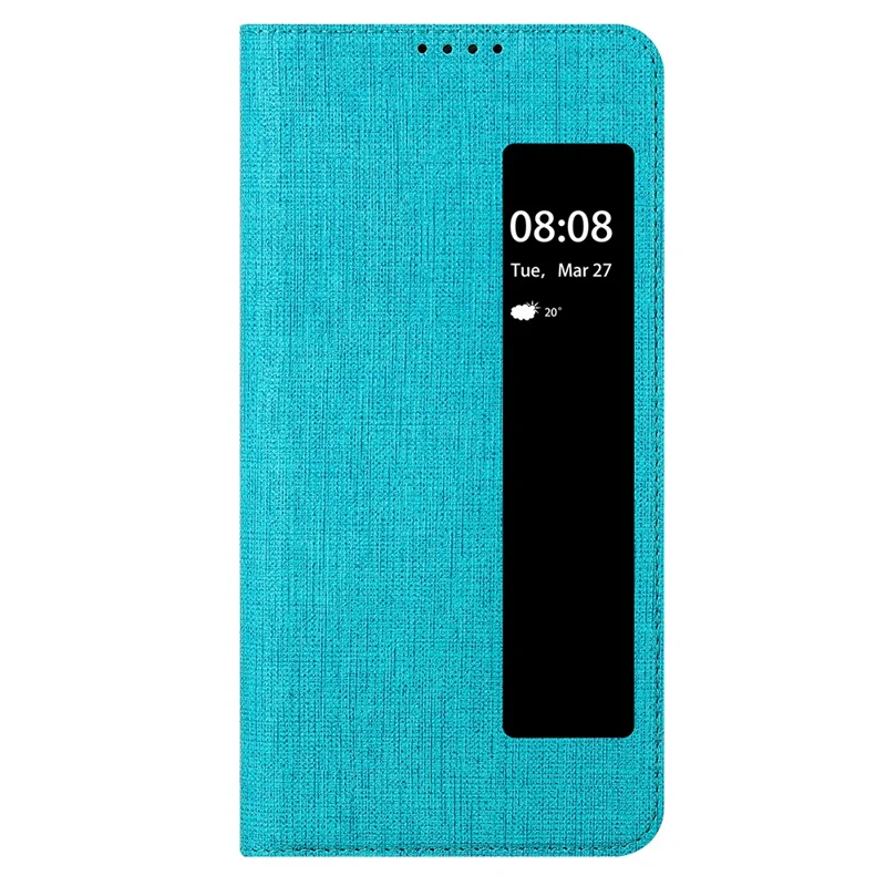 VILI DMX Series Phone Shell for Huawei Mate 60 Case PU Leather Stand Phone Cover with View Window - Blue
