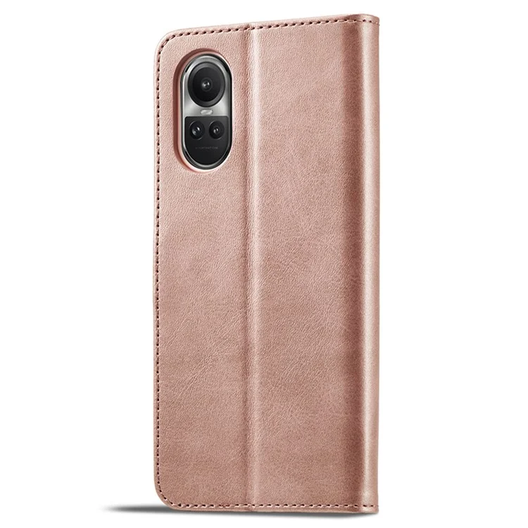 LC.IMEEKE Para Oppo Reno10 Pro 5G (Global) / Reno10 5G (Global) Caso Carteira de Couro PU com Suporte - Rose Gold