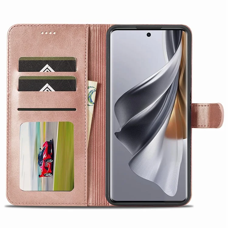 LC.IMEEKE Para Oppo Reno10 Pro 5G (Global) / Reno10 5G (Global) Caso Carteira de Couro PU com Suporte - Rose Gold