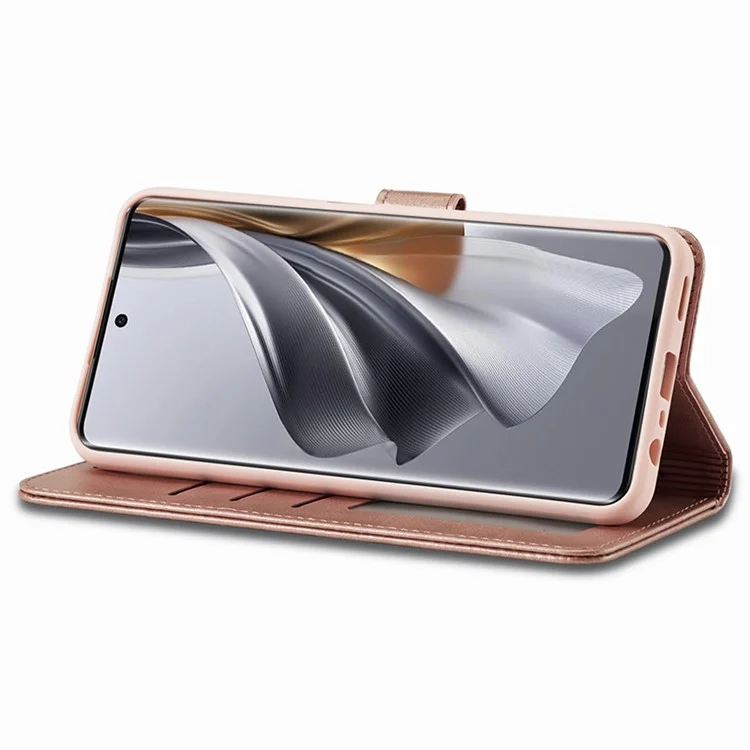 LC.IMEEKE Para Oppo Reno10 Pro 5G (Global) / Reno10 5G (Global) Caso Carteira de Couro PU com Suporte - Rose Gold