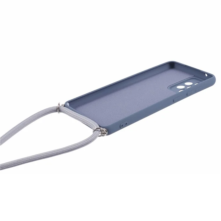 For Samsung Galaxy A52 4G / 5G / A52s 5G Case Precise Cutout TPU Cover with Long Lanyard - Lavender Grey