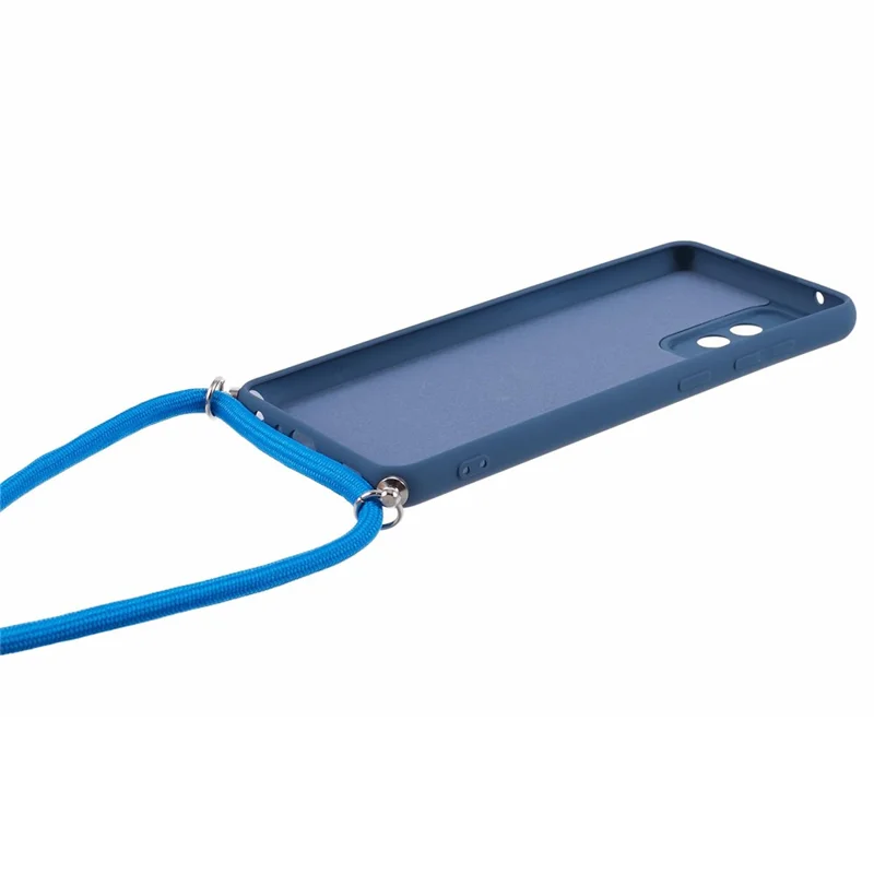 Para Samsung Galaxy A52 4G / 5G / A52s 5G Caixa Corte Preciso Capa TPU com Corda Longa - Safira