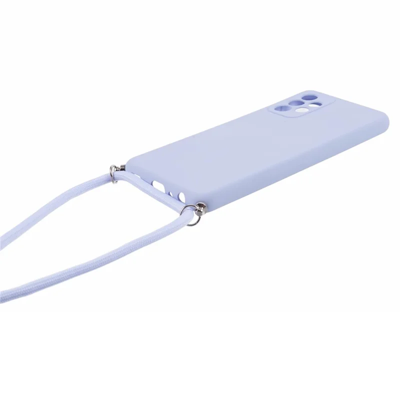 For Samsung Galaxy A52 4G / 5G / A52s 5G Case Precise Cutout TPU Cover with Long Lanyard - Light Purple