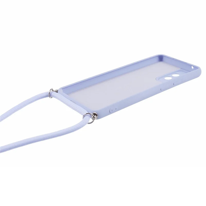 For Samsung Galaxy A52 4G / 5G / A52s 5G Case Precise Cutout TPU Cover with Long Lanyard - Light Purple