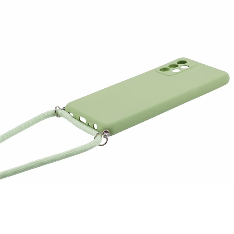 For Samsung Galaxy A52 4G / 5G / A52s 5G Case Precise Cutout TPU Cover with Long Lanyard - Matcha Green