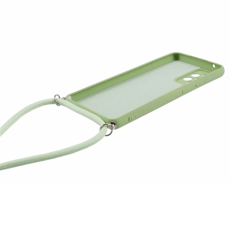 For Samsung Galaxy A52 4G / 5G / A52s 5G Case Precise Cutout TPU Cover with Long Lanyard - Matcha Green