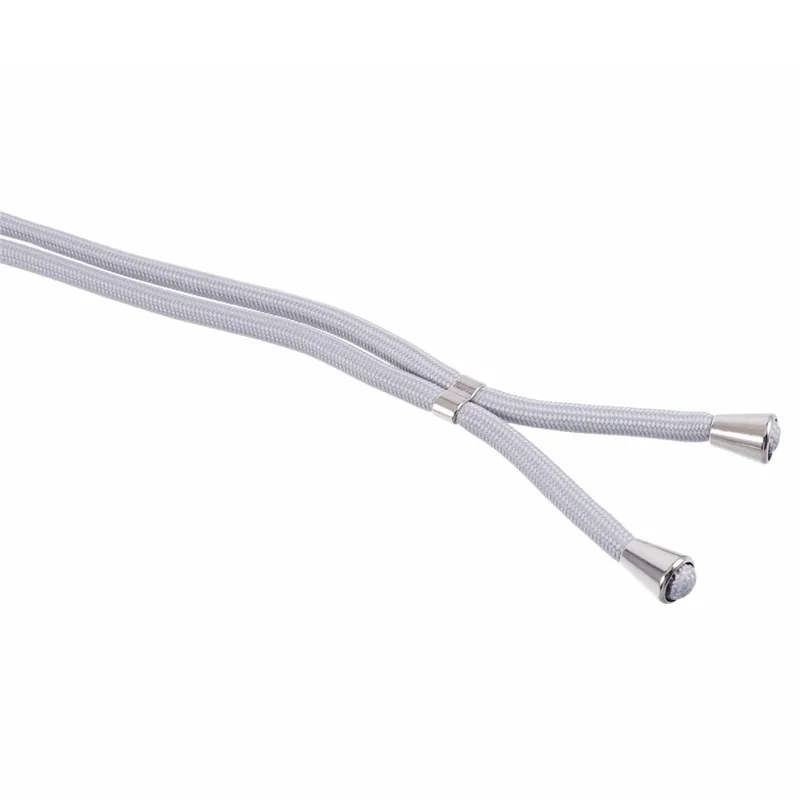 Para Samsung Galaxy S21 4G / 5G Capa Forro de Fibra Revestida com Cordão Longo - Cinza Lavanda