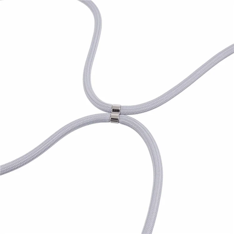For Samsung Galaxy S22 5G Case Fiber Lining TPU Phone Cover with Long Lanyard - Lavender Grey