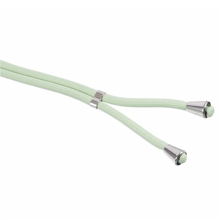 Per iPhone 15 Pro Case Candy Color Rubberized Phone Cover con Long Lanyard - Matcha Green