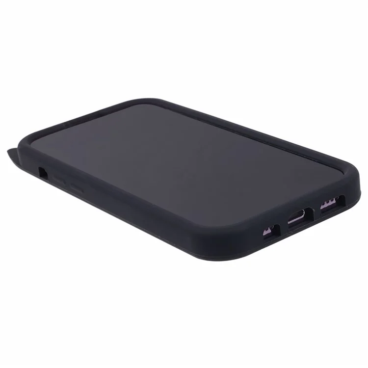 Étui pour iPhone 15 Pro Anti-chute Motif Chat à Moustaches 3D Couverture de Protection du Téléphone - Noir