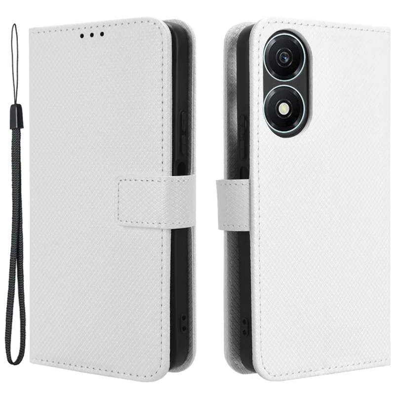 For Honor X5 Plus / Play 40C 5G Case Wallet Stand PU Leather Cover - White