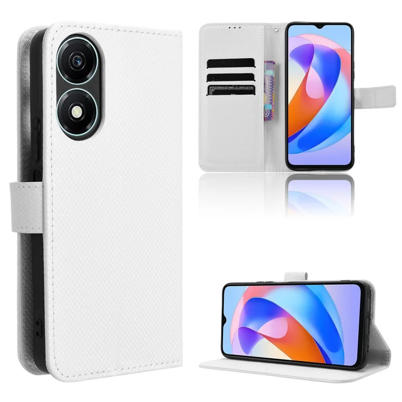 For Honor X5 Plus / Play 40C 5G Case Wallet Stand PU Leather Cover - White