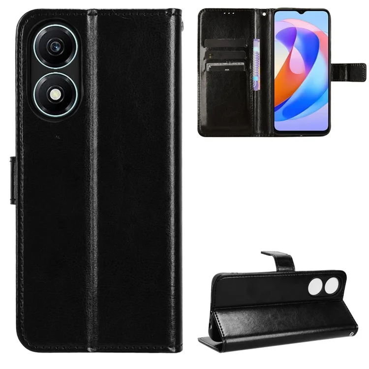 Pour Honor X5 Plus / Play 40C 5G Case Drop-proof Wallet Phone Cover - Noir
