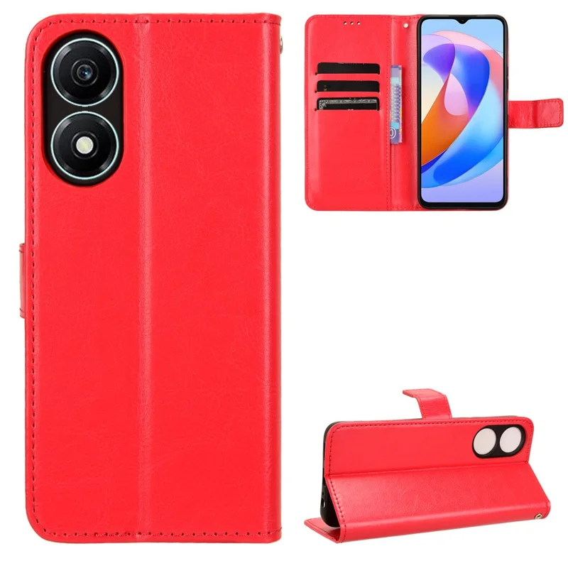 For Honor X5 Plus / Play 40C 5G Case Drop-proof Wallet Phone Cover - Red
