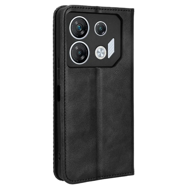 Für Infinix GT 10 Pro 5G X6739 Hülle Magnetischer Verschluss Leder Handyhülle - Schwarz