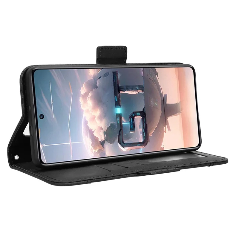 For Infinix GT 10 Pro 5G X6739 Case Wallet Leather Stand Phone Cover - Black