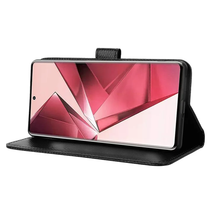 Para vivo V29e (Índia) 5G Case PU Leather Mobile Phone Cover com Carteira - Preto