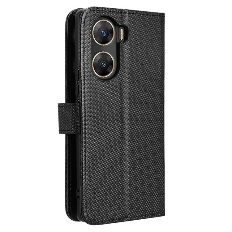 Para vivo V29e (Índia) 5G Case PU Leather Mobile Phone Cover com Carteira - Preto