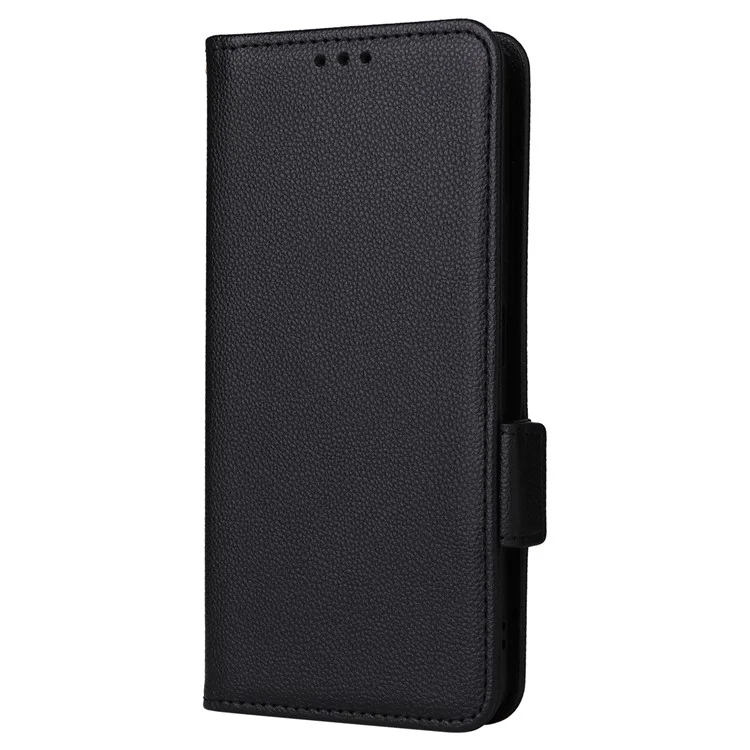 Для Oppo A18 4G / A38 4G Чехол для телефона Litchi Texture Stand Wallet Cover с ремешком - Черный
