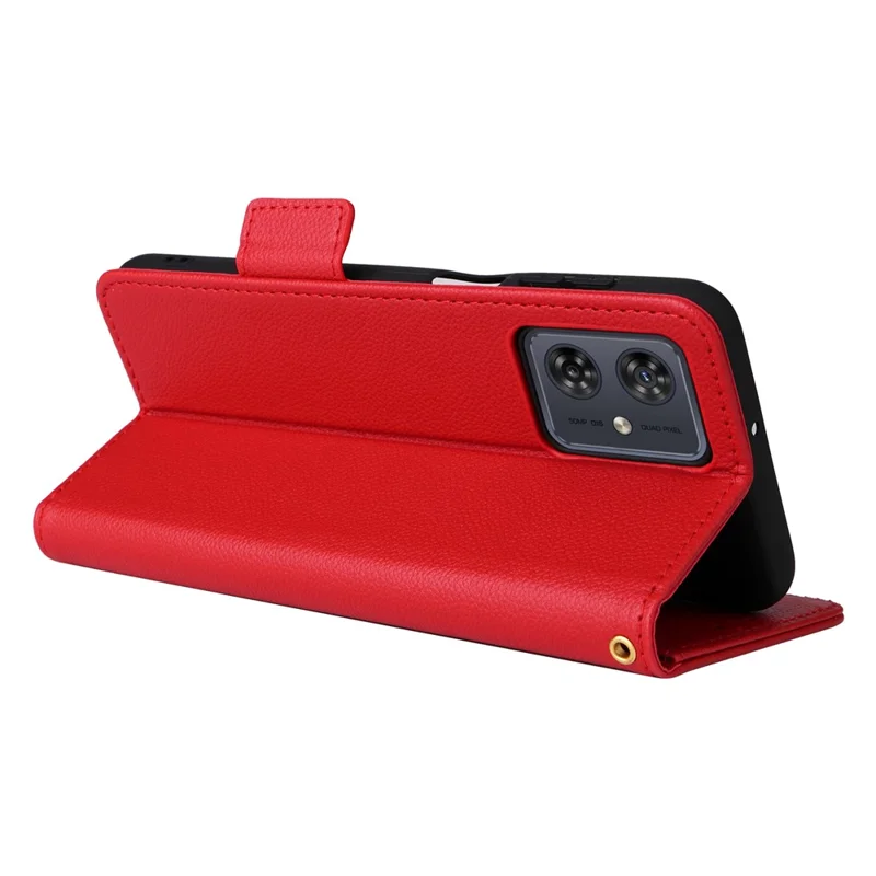 For Motorola Moto G54 5G / G54 Power 5G / G64 5G / G64y 5G Case Wallet Stand Phone Cover with Strap - Red