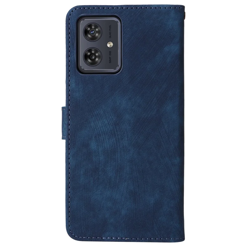 For Motorola Moto G54 5G / G54 Power 5G / G64 5G / G64y 5G Case RFID Blocking Wallet Phone Cover with Strap - Blue