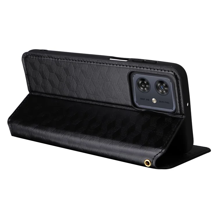 For Motorola Moto G54 5G / G54 Power 5G / G64 5G Case Wallet Magnetic Closing Phone Cover - Black