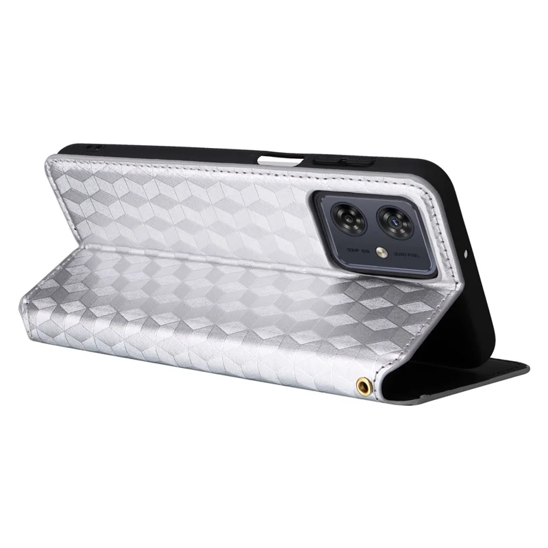 For Motorola Moto G54 5G / G54 Power 5G / G64 5G Case Wallet Magnetic Closing Phone Cover - Silver