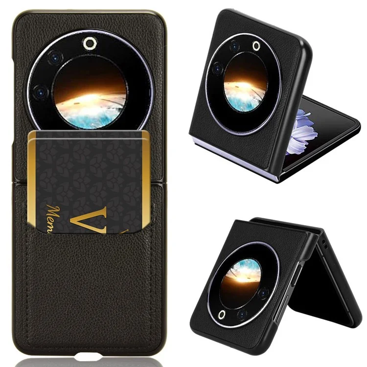 Pour TECNO Phantom V Étui Flip Case PU Cuir + PC Housse de téléphone avec porte-carte - Noir