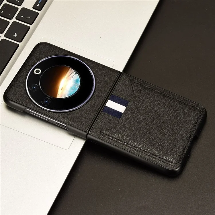 Pour TECNO Phantom V Étui Flip Case PU Cuir + PC Housse de téléphone avec porte-carte - Noir