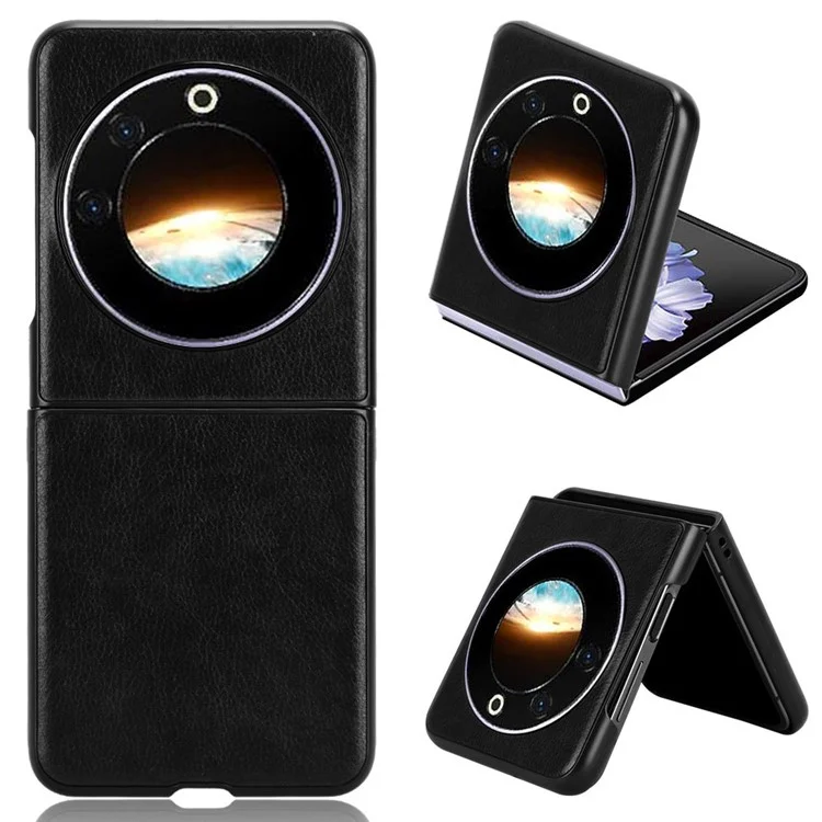 Funda para TECNO Phantom V Flip Case Anti-Scratch PU Leather+PC Litchi Texture Phone Cover - Negro