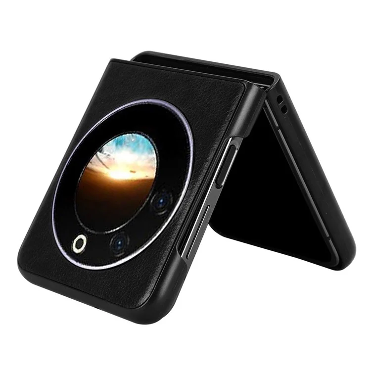 Funda para TECNO Phantom V Flip Case Anti-Scratch PU Leather+PC Litchi Texture Phone Cover - Negro