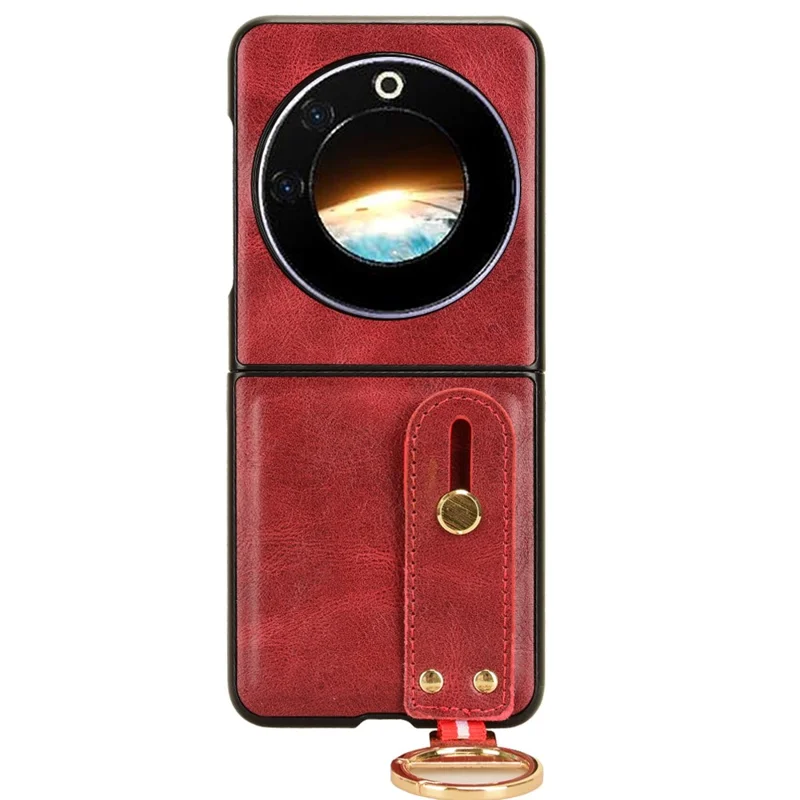 For TECNO Phantom V Flip Case PU Leather+PC Phone Cover with Bottle Opener - Red