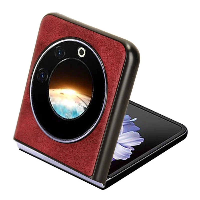 For TECNO Phantom V Flip Case PU Leather+PC Phone Cover with Bottle Opener - Red