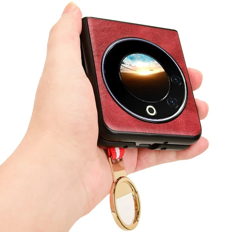 For TECNO Phantom V Flip Case PU Leather+PC Phone Cover with Bottle Opener - Red