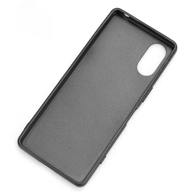 Per Sony Xperia 5 V Custodia in Pelle di Vitello Texture PU Rivestimento in TPU+PC Cover Telefonica - Arancione