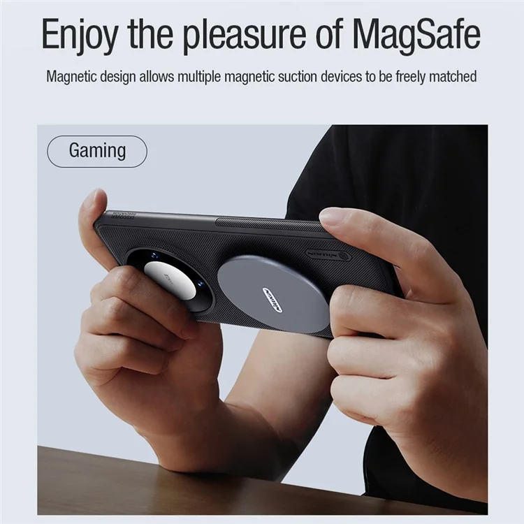 NILLKIN Frosted Shield Pro para Funda de Huawei Mate 60 Caso PC+TPU Magnético Cubierta del Teléfono - Negro