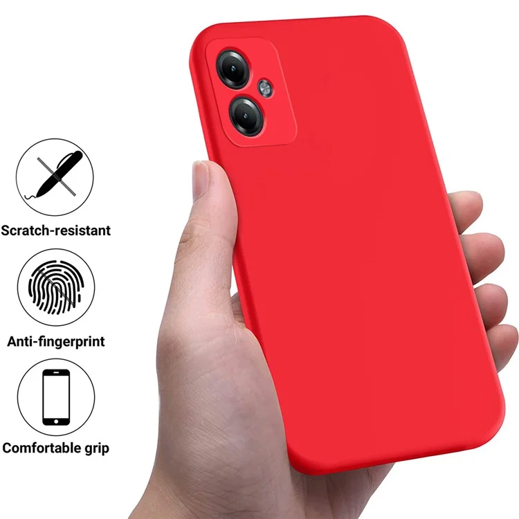 Para el caso del Motorola Moto G54 5G, funda de silicona líquida, carcasa de teléfono antirayazos con correa - Rojo