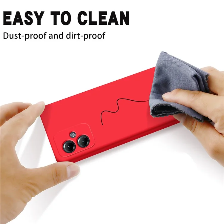 Para el caso del Motorola Moto G54 5G, funda de silicona líquida, carcasa de teléfono antirayazos con correa - Rojo