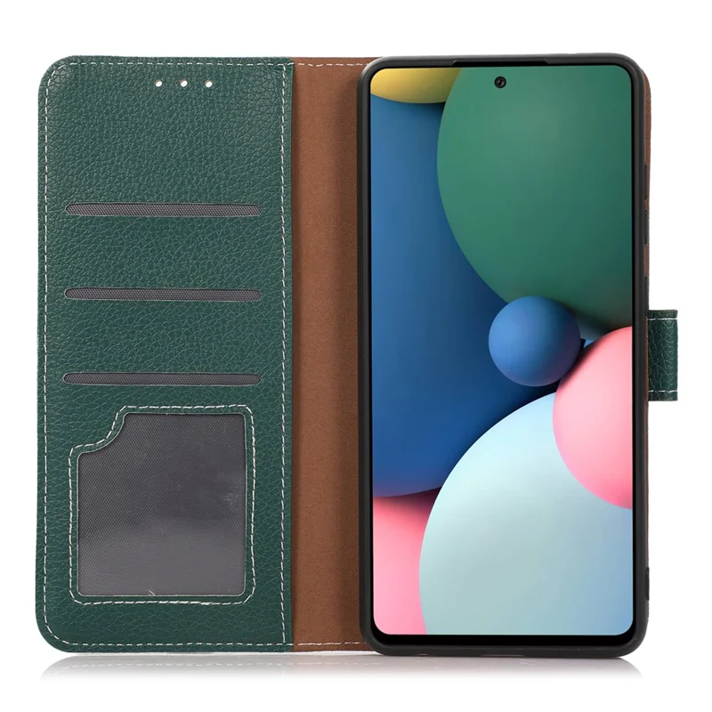 For Samsung Galaxy S24 Ultra Case Litchi Texture Wallet Leather Cover - Blackish Green