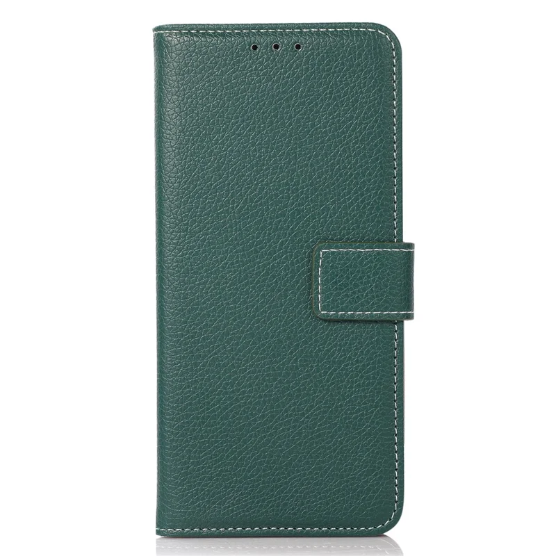 For Samsung Galaxy S24 Ultra Case Litchi Texture Wallet Leather Cover - Blackish Green