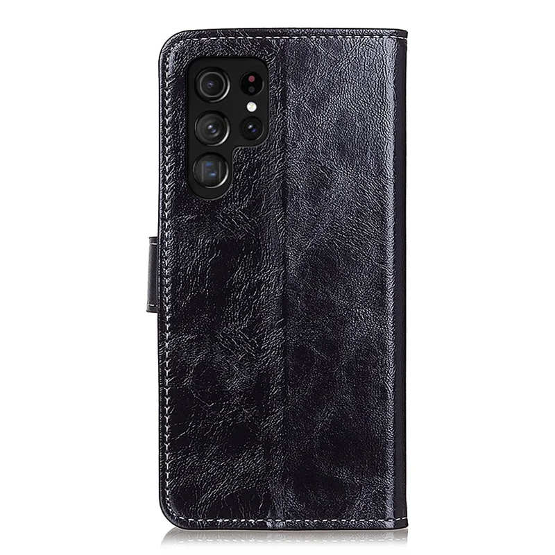 For Samsung Galaxy S24 Ultra Phone Case Wallet Anti-drop Stand Cover - Black