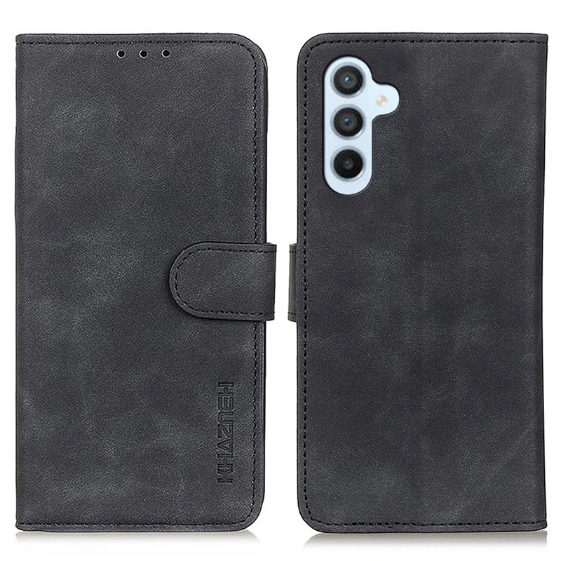 KHAZNEH til Samsung Galaxy S25 / S24 Taske Retro struktureret Læderdæksel med Wallet - Sort