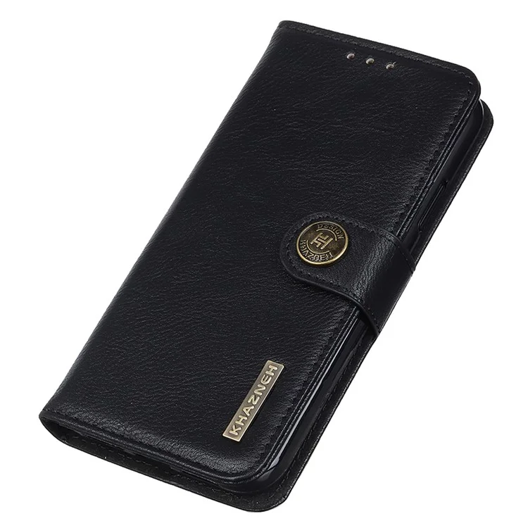 KHAZNEH Para Samsung Galaxy S25 / S24 Case Cowhide Texture Phone Leather Cover - Black