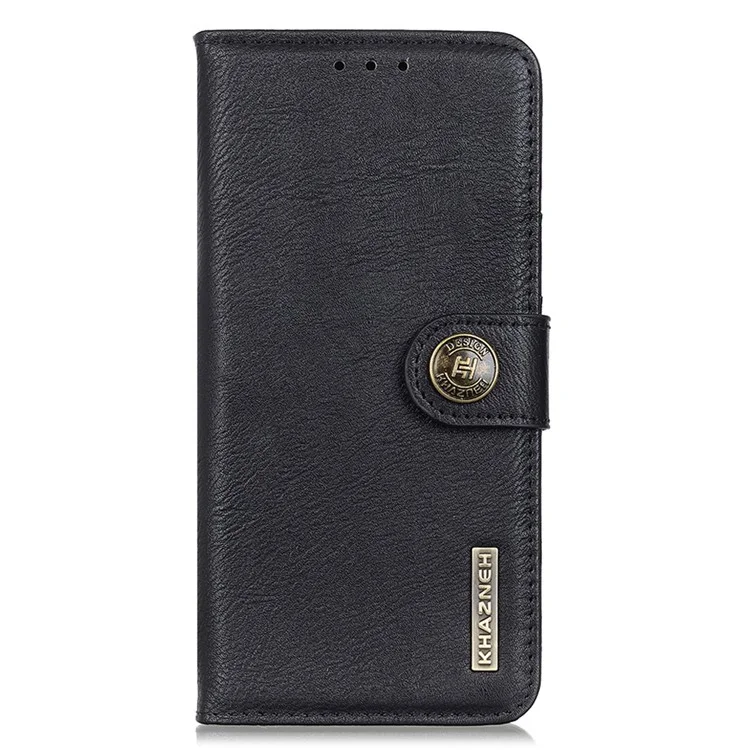 KHAZNEH Para Samsung Galaxy S25 / S24 Case Cowhide Texture Phone Leather Cover - Black