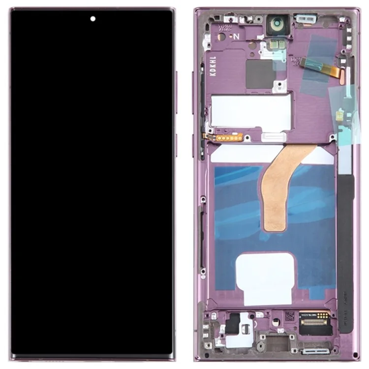 For Samsung Galaxy S22 Ultra 5G S908 Grade C OLED Screen and Digitizer Assembly + Frame (without Logo) - Purple